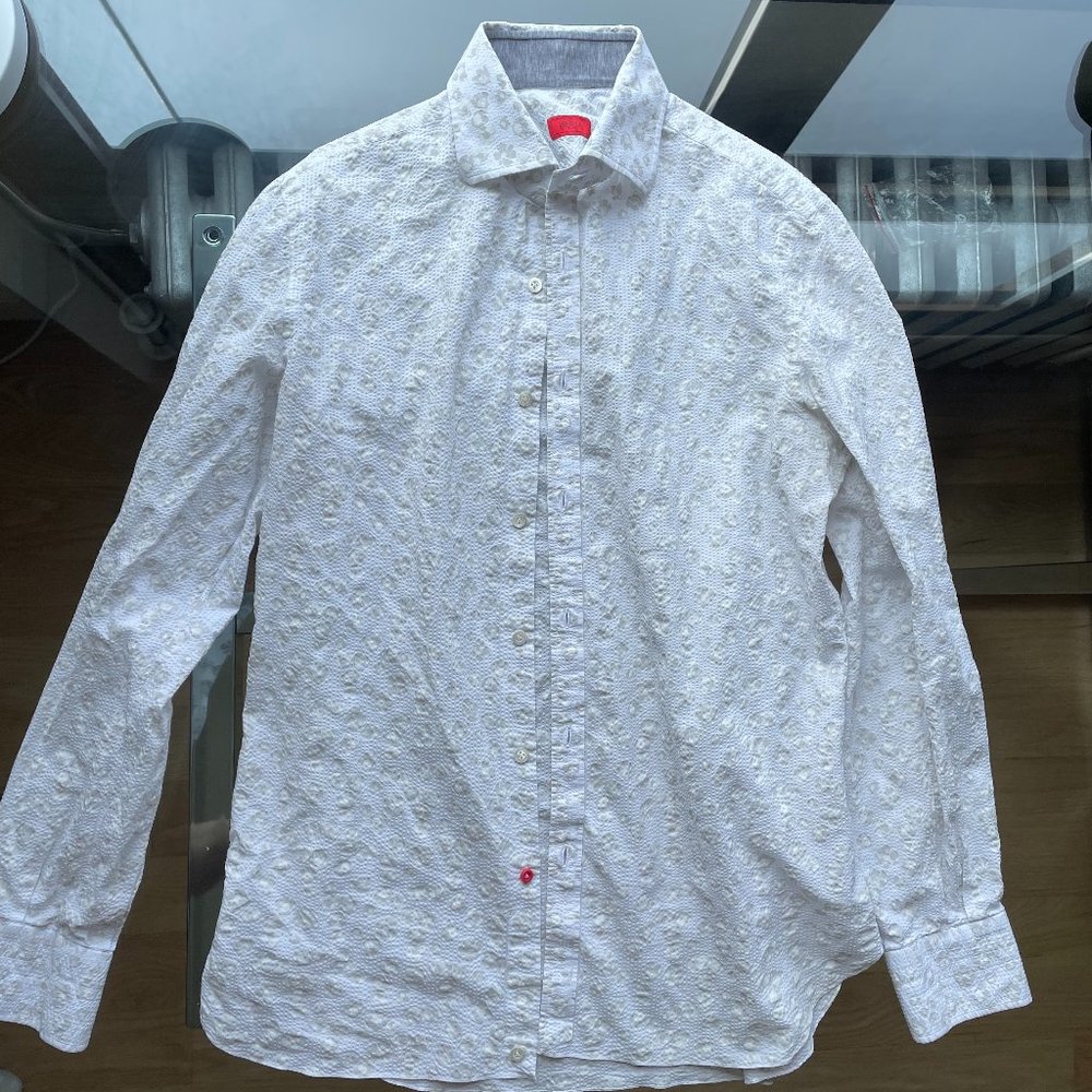 Isaia floral textured button down 39 - 15 1/2